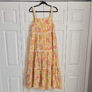 American Eagle Boardwalk Midi Dress in Yellow Floral